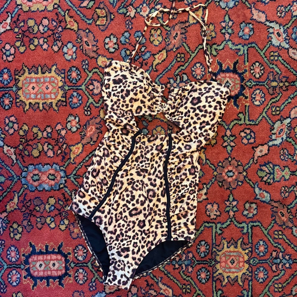 Leopard Print One-Piece Swimsuit